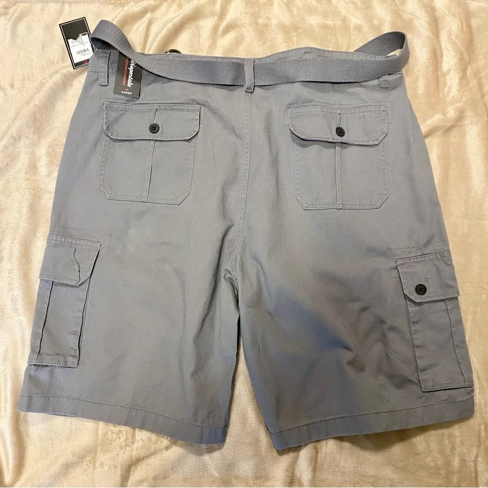Aeropostale Sz 44 Gray Grey Men’s Cargo Shorts 🩳 W/ Belt NWT - Picture 2 of 6